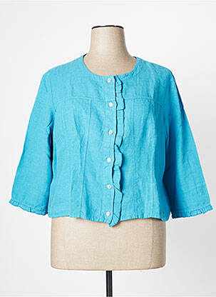 Veste casual col rond bleu MALOKA femme