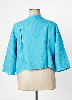 Veste casual col rond bleu MALOKA femme