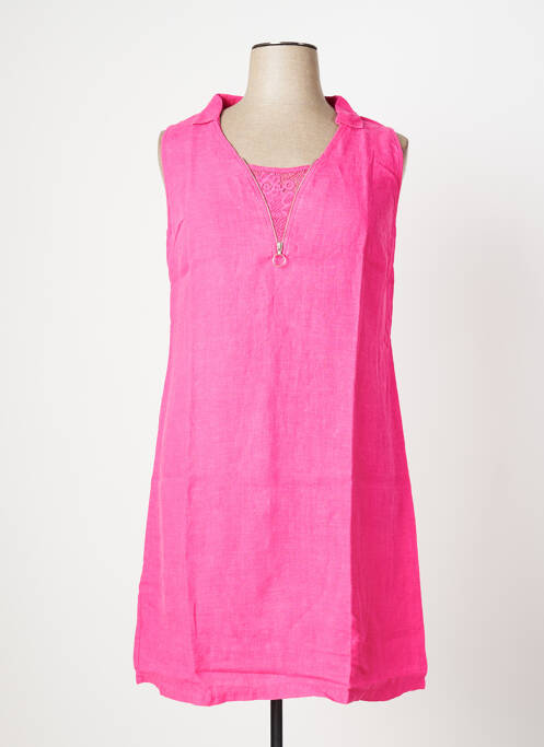Robe mi-longue rose MALOKA pour femme