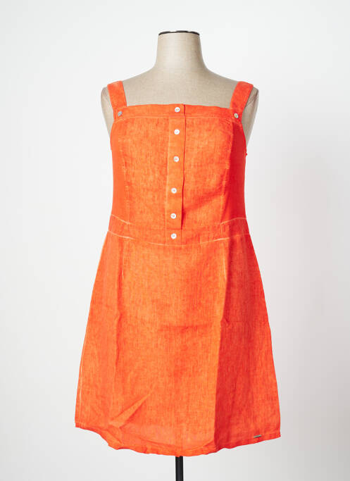 Robe mi-longue orange MALOKA pour femme
