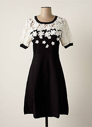 Robe mi-longue manches courtes manches courtes noir PAUL BRIAL femme
