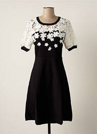 Robe mi-longue manches courtes manches courtes noir PAUL BRIAL femme