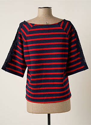 Sweat-shirt tissage jersey manches 3/4 rouge PAUL BRIAL femme