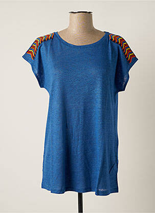 Top tissage jersey manches courtes bleu PAUL BRIAL femme