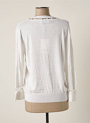 Gilet manches longues resserrée sur le bas blanc PAUL BRIAL femme