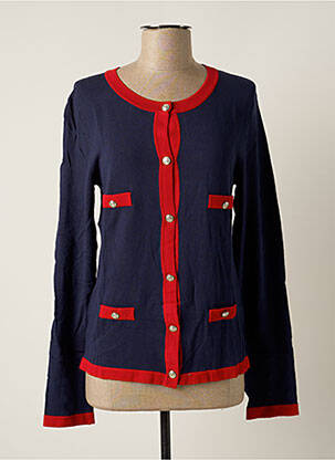 Gilet manches longues col rond bleu PAUL BRIAL femme