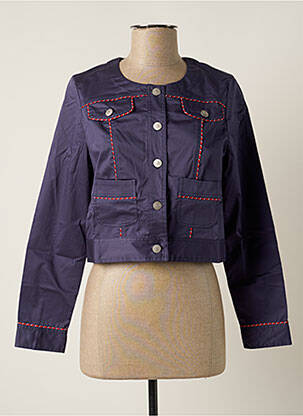 Veste casual col rond bleu PAUL BRIAL femme