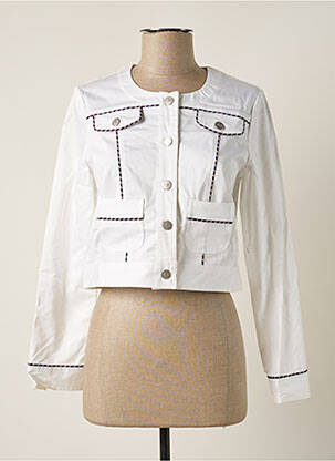 Veste casual col rond blanc PAUL BRIAL femme