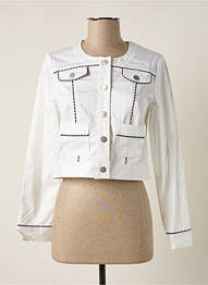 Veste casual col rond blanc PAUL BRIAL femme