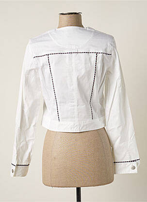 Veste casual col rond blanc PAUL BRIAL femme