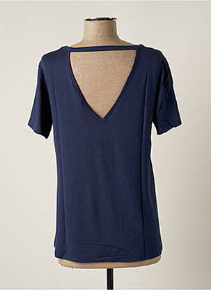 Top tissage jersey manches courtes bleu MALOKA femme