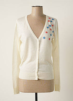 Gilet manches longues resserrée sur le bas beige PAUL BRIAL femme