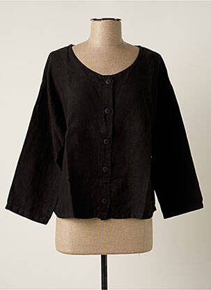 Veste casual col rond noir G!OZE femme
