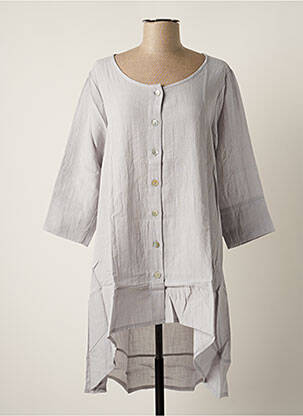 Tunique manches longues fermeture boutonnée sur le devant gris G!OZE femme