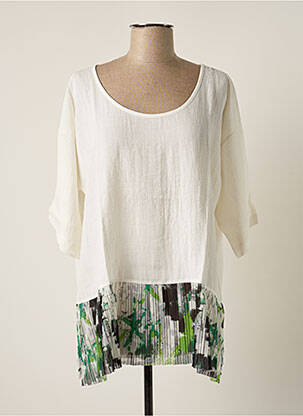Top col rond manches 3/4 beige G!OZE femme