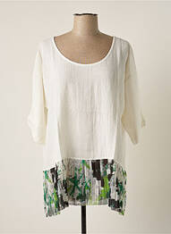 Top col rond manches 3/4 beige G!OZE femme