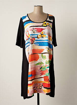 Robe mi-longue manches 3/4 manches 3/4 noir G!OZE femme