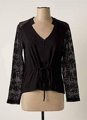 Gilet manches longues stretch noir MALOKA femme