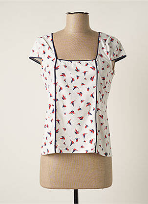 Top stretch manches courtes blanc PAUL BRIAL femme