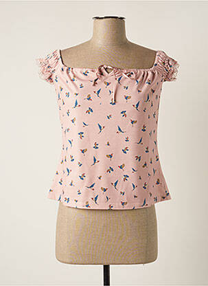 Top stretch manches courtes rose PAUL BRIAL femme