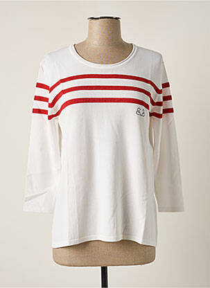 Pull coupe cintrée manches longues blanc PAUL BRIAL femme