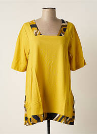 Tunique manches courtes tissage crêpe jaune G!OZE femme