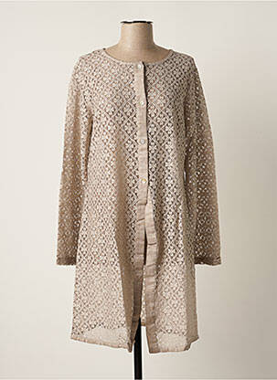 Veste casual col rond beige MALOKA femme