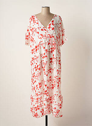 Robe longue manches courtes manches courtes rouge G!OZE femme