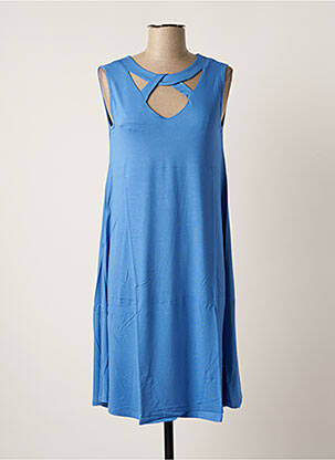 Robe mi-longue sans manche sans manche bleu MALOKA femme
