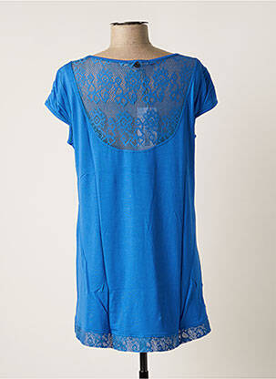 Top tissage jersey manches courtes bleu MALOKA femme