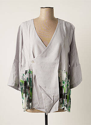Veste casual col chemisier gris G!OZE femme