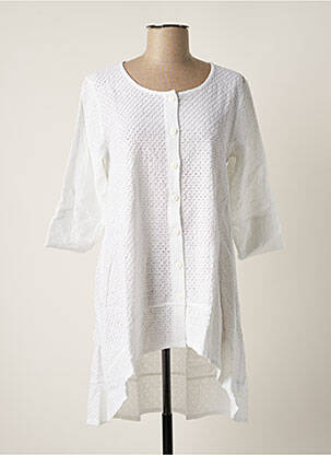 Veste casual col rond blanc G!OZE femme