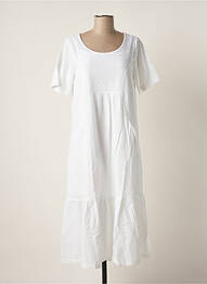 Robe mi-longue manches courtes manches courtes blanc G!OZE femme