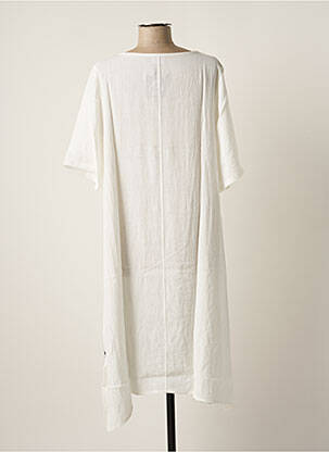 Robe mi-longue manches courtes manches courtes blanc G!OZE femme