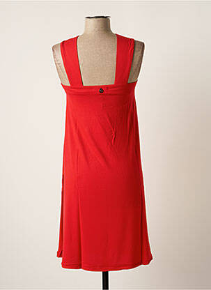 Robe mi-longue coupe fluide sans manche rouge MALOKA femme