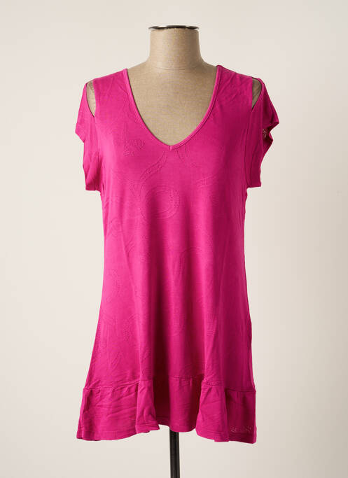 Tunique manches courtes violet MALOKA pour femme