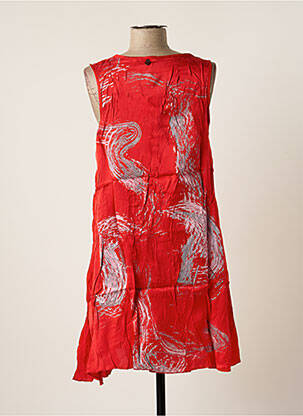 Tunique sans manche tissage froissé rouge MALOKA femme