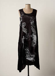 Robe mi-longue sans manche sans manche noir MALOKA femme