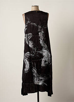 Robe mi-longue sans manche sans manche noir MALOKA femme
