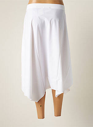 Jupe mi-longue stretch blanc MALOKA femme