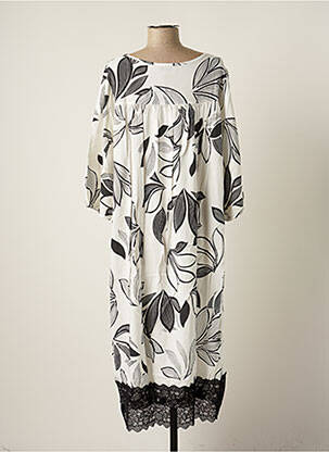 Robe longue manches courtes manches courtes blanc G!OZE femme
