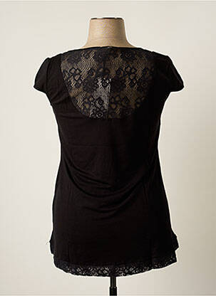 Top stretch manches courtes noir MALOKA femme