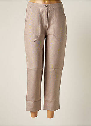 Pantacourt coupe droite taille normale beige MALOKA femme