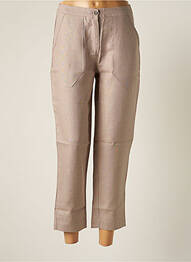 Pantacourt coupe droite taille normale beige MALOKA femme