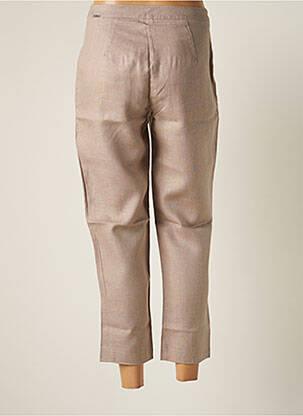 Pantacourt coupe droite taille normale beige MALOKA femme