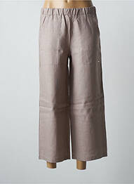 Pantalon 7/8 taille élastique taille normale marron MALOKA femme
