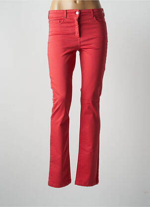Pantalon droit fermeture zippée sous rabat boutonné taille normale rouge PAUL BRIAL femme