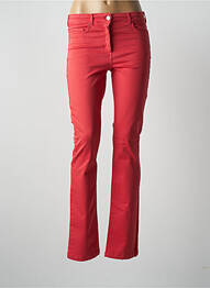 Pantalon droit fermeture zippée sous rabat boutonné taille normale rouge PAUL BRIAL femme