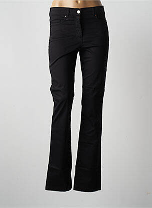 Pantalon droit fermeture zippée sous rabat boutonné taille normale noir PAUL BRIAL femme
