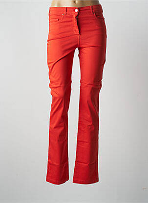 Pantalon droit fermeture zippée sous rabat boutonné taille normale orange PAUL BRIAL femme